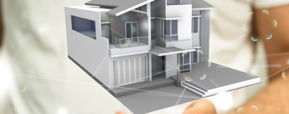 budynek domu i telefon komórkowy w dłoni,Grupa Inteligentny Dom